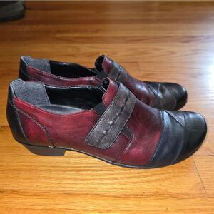 Remonte Red Black Leather Dormdorf Womans Heels Size 40/8.5-9